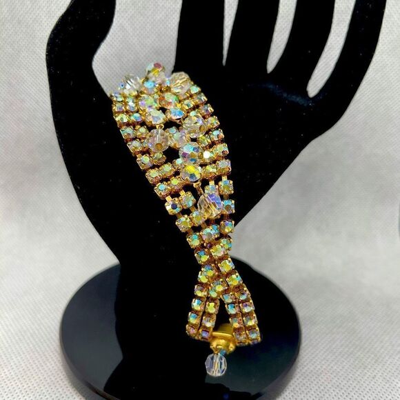 Bracelet vintage aurora borealis crystals - Picture 1 of 16